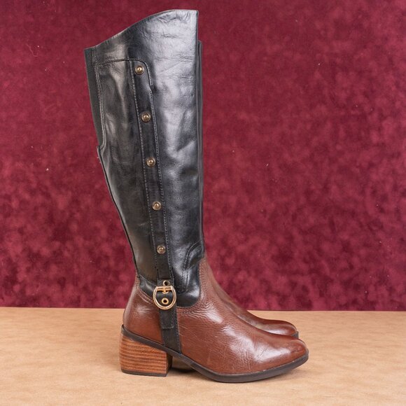 Lucca Lane Wmn Marella Brown Black Leather Riding Equestrian Buckle Boots sz 6.5 - Picture 11 of 11